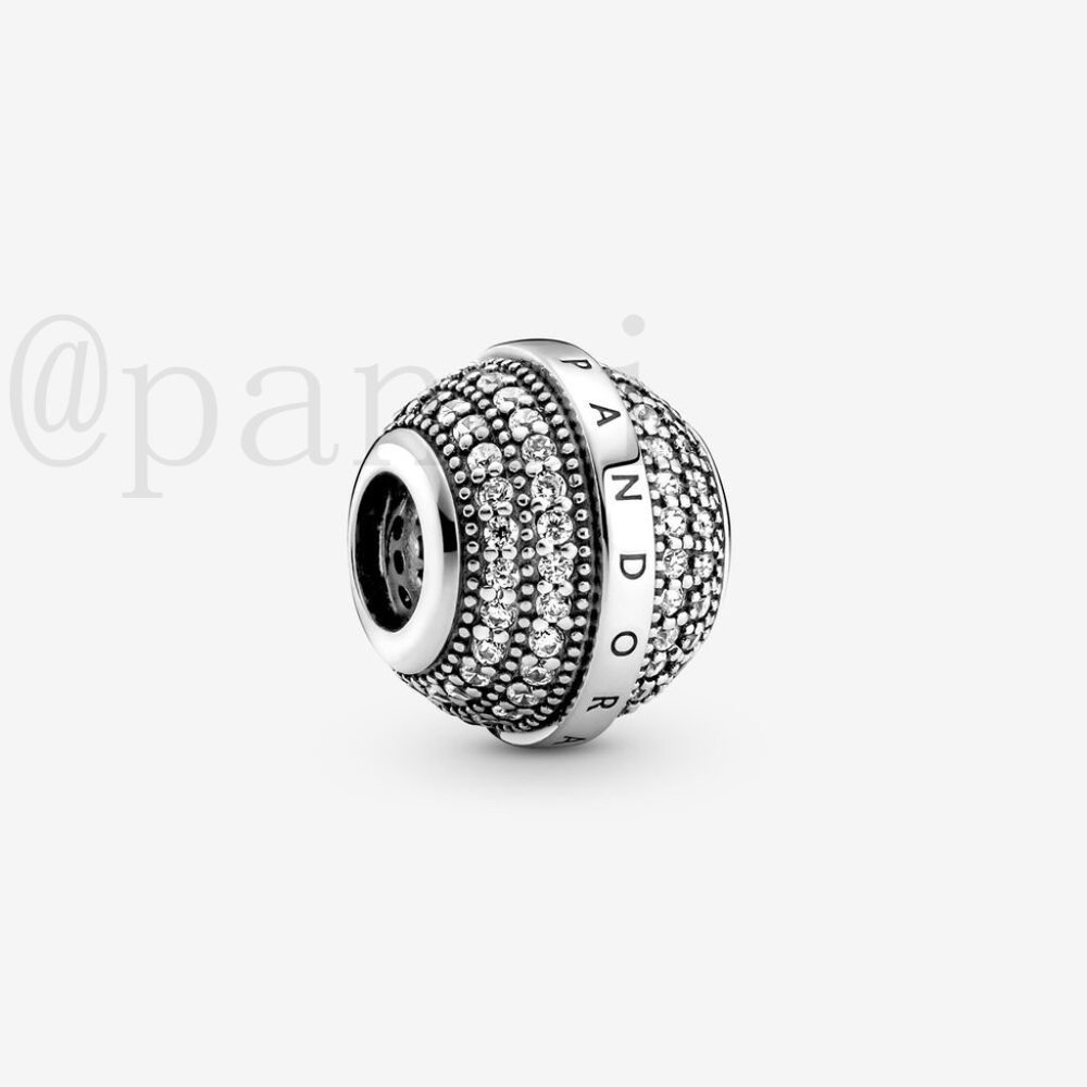 Pandora Pave & Logo Charm